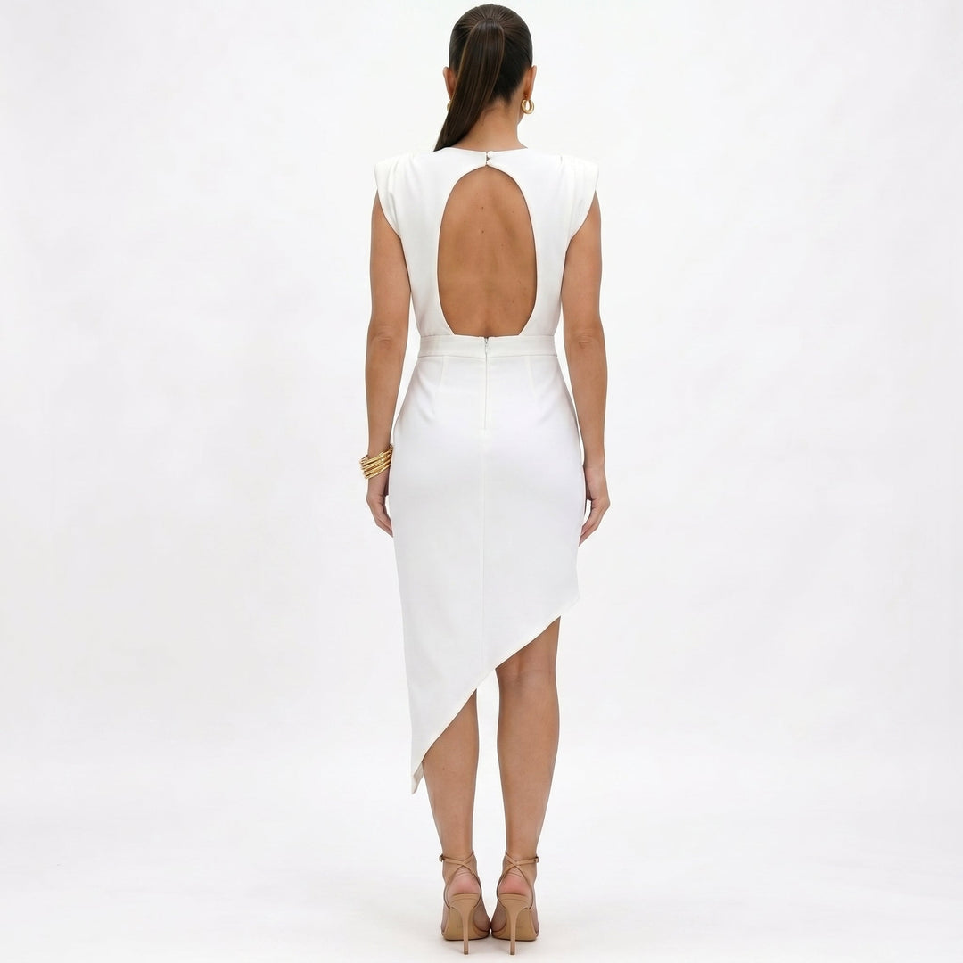Aurora | Vestido Asimétrico con Hombros Estructurados