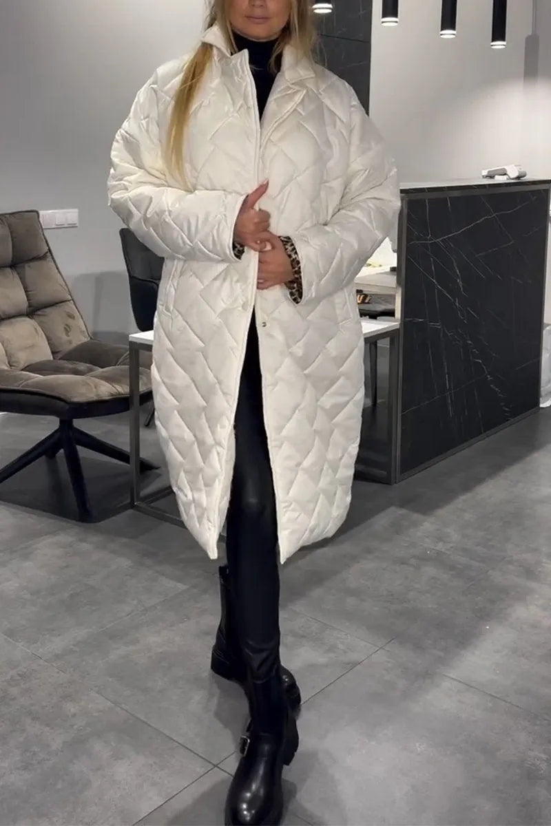 Beata | Abrigo acolchado reversible con forro de leopardo