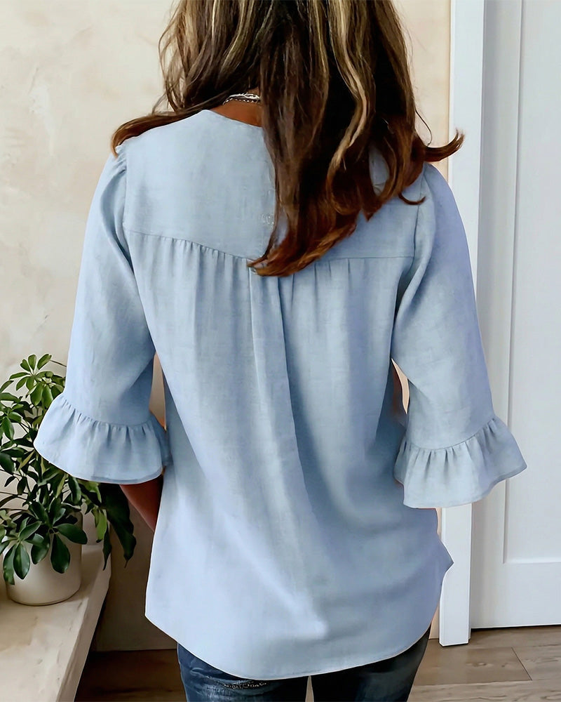Sofía | Blusa elegante de algodón y lino