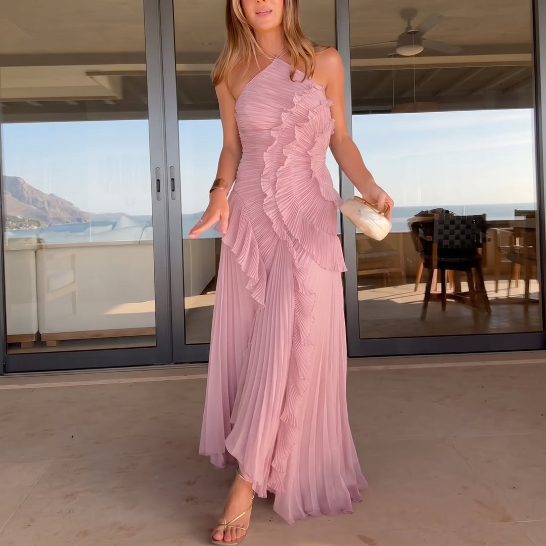 Leonor | Elegante Vestido Plisado con Volantes