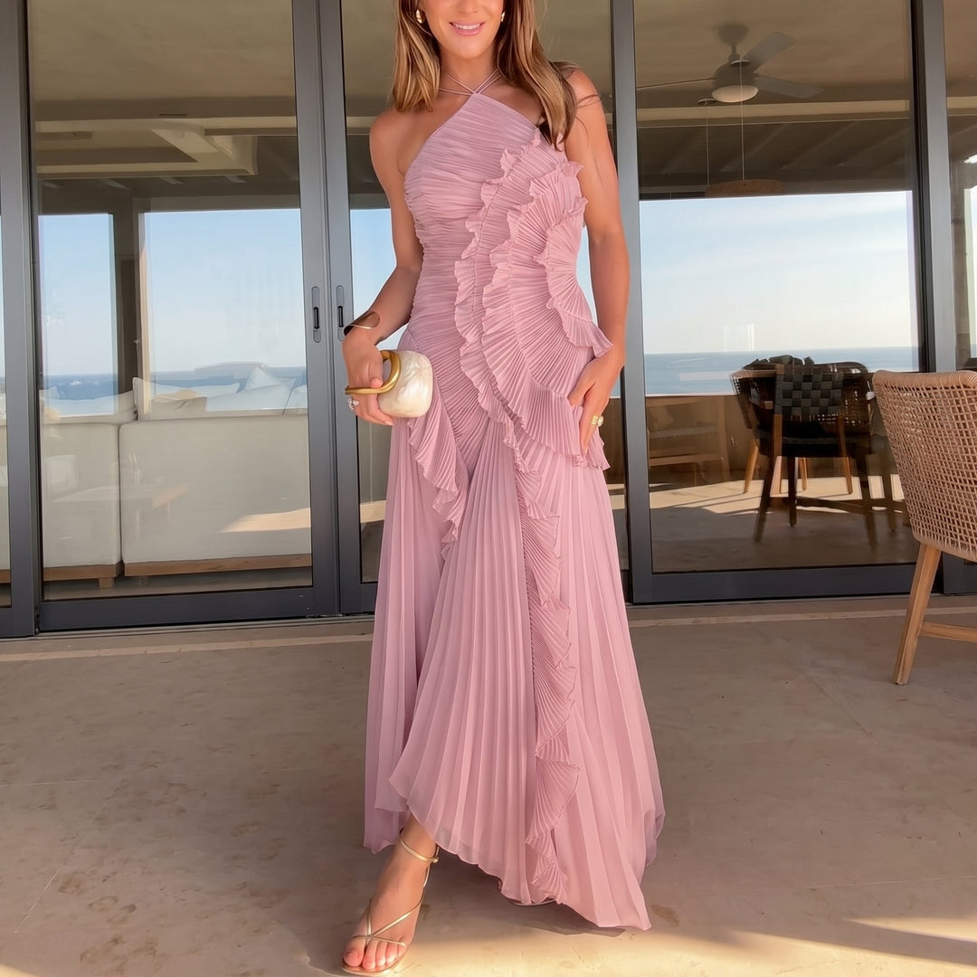 Leonor | Elegante Vestido Plisado con Volantes