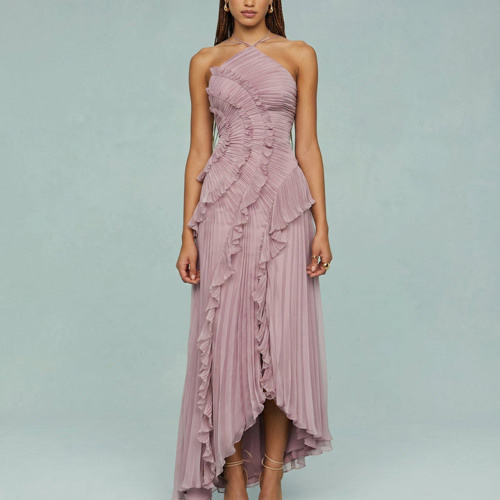 Leonor | Elegante Vestido Plisado con Volantes