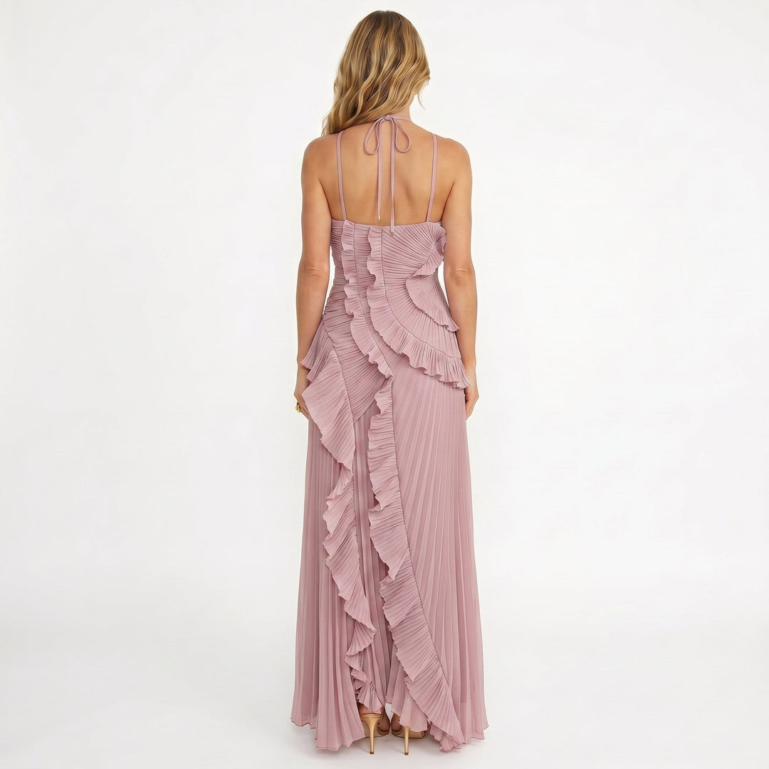 Leonor | Elegante Vestido Plisado con Volantes