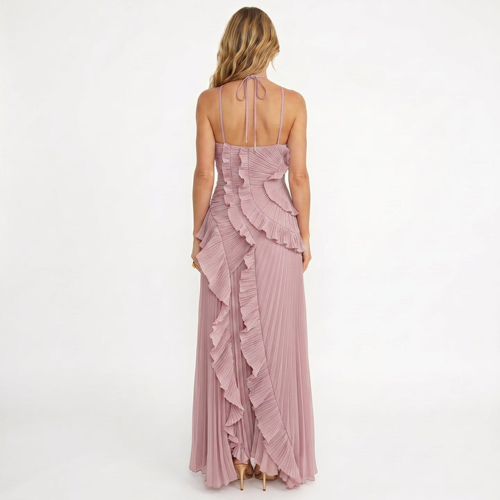 Leonor | Elegante Vestido Plisado con Volantes